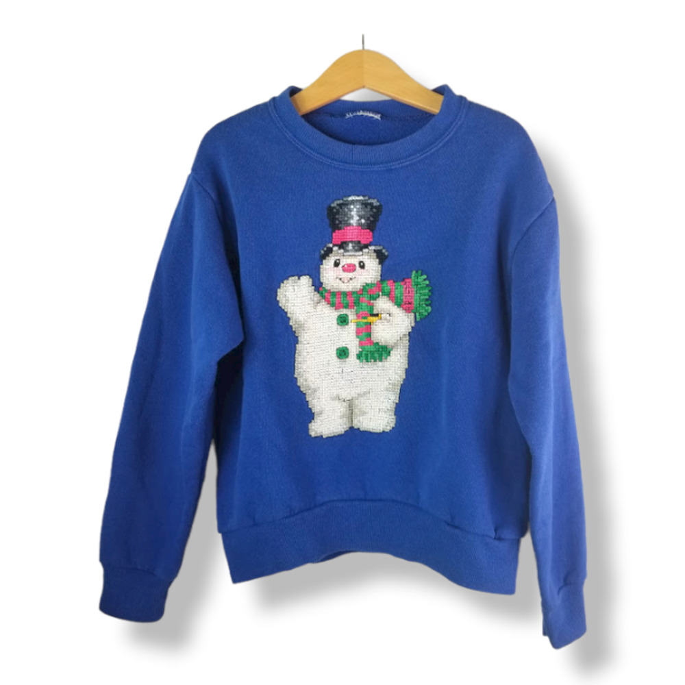 Vintage Kids Toddler Holiday Christmas Frosty the Snowman Sweatshirt 4 5